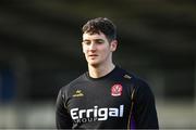 2 February 2025; Dan Higgins of Derry before the Allianz Football League Division 1 match between Derry and Kerry at Celtic Park in Derry. Photo by Stephen McCarthy/Sportsfile