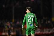 7 February 2025; Goalkeeper Jack Brady during the 2025 Men's FAI President's Cup final match between Shelbourne and Drogheda United at Tolka Park in Dublin. Photo by Stephen McCarthy/Sportsfile