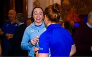 5 February 2025; Leinster Rugby, in association with Bank of Ireland, welcomed players, coaches and members of the media to College Green for the exclusive screening of ‘This Is Leinster’, a five-part behind the scenes documentary of the women’s team interprovincial success in the summer of 2024. The documentary, shot by the Leinster Rugby in-house videography team and led by Tom O’Sullivan, features never before seen footage and access with the wider squad, plus in-depth conversations with head coach Tania Rosser, captain Hannah O’Connor, and players Eimear Corri and Ruth Campbell. The documentary goes live at 7pm on Thursday evening, 6 February 2025 across all Leinster Rugby social platforms. Pictured is Leinster's Clodagh Dunne, left, and Niamh O'Dowd. Photo by Shauna Clinton/Sportsfile