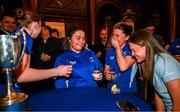 5 February 2025; Leinster Rugby, in association with Bank of Ireland, welcomed players, coaches and members of the media to College Green for the exclusive screening of ‘This Is Leinster’, a five-part behind the scenes documentary of the women’s team interprovincial success in the summer of 2024. The documentary, shot by the Leinster Rugby in-house videography team and led by Tom O’Sullivan, features never before seen footage and access with the wider squad, plus in-depth conversations with head coach Tania Rosser, captain Hannah O’Connor, and players Eimear Corri and Ruth Campbell. The documentary goes live at 7pm on Thursday evening, 6 February 2025 across all Leinster Rugby social platforms. Pictured are, from left, Leinster's Jane Neill, Kelly Burke, Jade Gaffney and Robyn O'Connor. Photo by Shauna Clinton/Sportsfile