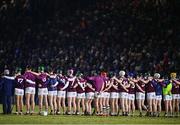 8 February 2025; The Galway team and supporters stand for a moments silence in memory of the late Michael Coleman before the Allianz Hurling League Division 1A match between Galway and Clare at Pearse Stadium in Galway. Photo by Tyler Miller/Sportsfile