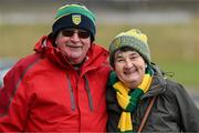 8 February 2025; Donegal supporters Gerry and Eilish Rush, from Lifford in Donegal, before the Allianz Football League Division 1 match between Kerry and Donegal at Fitzgerald Stadium in Killarney, Kerry. Photo by Brendan Moran/Sportsfile