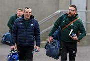 8 February 2025; Kerry head coach Cian O'Neill, right and team toctor John Rice arrive before the Allianz Football League Division 1 match between Kerry and Donegal at Fitzgerald Stadium in Killarney, Kerry. Photo by Brendan Moran/Sportsfile
