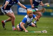9 February 2025; Dessie Hutchinson of Waterford in action against Jordan Walshe of Laois during the Allianz Hurling League Division 1B match between Waterford and Laois at Walsh Park in Waterford. Photo by Michael P Ryan/Sportsfile