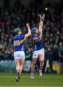 9 February 2025; Tipperary players Willie Connors, right, and Darragh Stakelum during the Allianz Hurling League Division 1A match between Limerick and Tipperary at TUS Gaelic Grounds in Limerick. Photo by Seb Daly/Sportsfile