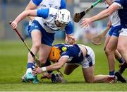 9 February 2025; Shane Bennett of Waterford in action against Charles Dwyer of Laois during the Allianz Hurling League Division 1B match between Waterford and Laois at Walsh Park in Waterford. Photo by Michael P Ryan/Sportsfile