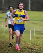 9 February 2025; Oisin Murphy of Liffey Valley AC, Dublin, competes in the intermediate men 8000m during the 123.ie National Intermediate, Masters & Juvenile B Cross Country Championships 2025 at Westport Athletics Centre in Mayo. Photo by Tyler Miller/Sportsfile
