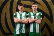 8 February 2025; Brothers Conor, left, and Rhys Knight during a Bray Wanderers squad portraits session at Carlisle Grounds in Bray, Wicklow. Photo by Stephen McCarthy/Sportsfile