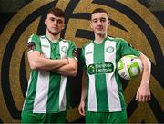 8 February 2025; Brothers Conor, left, and Rhys Knight during a Bray Wanderers squad portraits session at Carlisle Grounds in Bray, Wicklow. Photo by Stephen McCarthy/Sportsfile