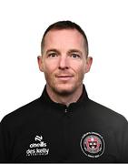 10 February 2025; Coach Derek Pender during a Bohemians FC squad portraits session at DCU Sports Campus in Dublin. Photo by Tyler Miller/Sportsfile
