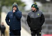 8 February 2025; Donegal County Board central council delegate Sean Dunnion, left, and Donall Barrett before the Allianz Football League Division 1 match between Kerry and Donegal at Fitzgerald Stadium in Killarney, Kerry. Photo by Brendan Moran/Sportsfile