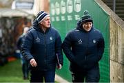 9 February 2025; Limerick manager John Kiely, left, and selector John Flavin before the Allianz Hurling League Division 1A match between Limerick and Tipperary at TUS Gaelic Grounds in Limerick. Photo by Seb Daly/Sportsfile
