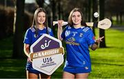 12 February 2025; eir, proud sponsor of the Camogie U16 All-Ireland Championship, celebrated the official launch of the 2025 season, which threw-in on Sunday, 9th February. As part of their sponsorship, eir is introducing the “eir Game of the Week,” spotlighting one standout fixture from across all divisions, along with the eir Player of the Match. Pictured, from left, is Rebecca Clark, Cavan U16 Co-Captain, and Faith Dunne, Cavan U16 Co-Captain. This season also marks the beginning of eir’s three-year sponsorship agreement with the Camogie Association. Photo by Seb Daly/Sportsfile