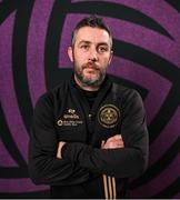 11 February 2025; Manager Alban Hysa during a Bohemians FC squad portraits session at DCU Sports Complex in Dublin. Photo by David Fitzgerald/Sportsfile
