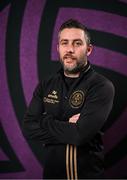 11 February 2025; Manager Alban Hysa during a Bohemians FC squad portraits session at DCU Sports Complex in Dublin. Photo by David Fitzgerald/Sportsfile
