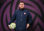 11 February 2025; Manager Sean Russell during a Treaty United FC squad portraits session at UL North Campus in Limerick. Photo by Sam Barnes/Sportsfile