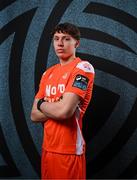 12 February 2025; Goalkeeper Theo Hennessy during a Drogheda United squad portraits session at Ratoath Harps AFC in Meath. Photo by Stephen McCarthy/Sportsfile