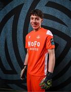 12 February 2025; Goalkeeper Theo Hennessy during a Drogheda United squad portraits session at Ratoath Harps AFC in Meath. Photo by Stephen McCarthy/Sportsfile