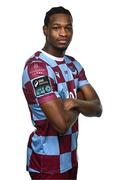 12 February 2025; Elicha Ahui during a Drogheda United squad portraits session at Ratoath Harps AFC in Meath. Photo by Ben McShane/Sportsfile