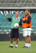 3 September 2004; Brian Kerr, Republic of Ireland manager, with Stephen Carr, centre, and Kenny Cunningham, during squad training. Lansdowne Road, Dublin. Picture credit; David Maher / SPORTSFILE