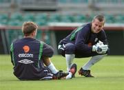 3 September 2004; Shay Given, right, Republic of Ireland, with team-mate Nicky Colgan during squad training. Lansdowne Road, Dublin. Picture credit; David Maher / SPORTSFILE