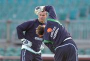 3 September 2004; Shay Given, left, Republic of Ireland, with team-mate Nicky Colgan in action during squad training. Lansdowne Road, Dublin. Picture credit; David Maher / SPORTSFILE