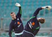 3 September 2004; Shay Given, Republic of Ireland, with team-mate Nicky Colgan during squad training. Lansdowne Road, Dublin. Picture credit; David Maher / SPORTSFILE