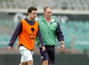 3 September 2004; Andy Reid, Republic of Ireland, with his manager Brian Kerr during squad training. Lansdowne Road, Dublin. Picture credit; David Maher / SPORTSFILE