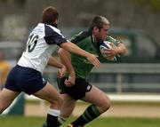 4 September 2004; Peter Bracken, Connacht, is tackled by Dan Parks, Glasgow Rugby. Celtic League 2004-2005, Connacht v Glasgow Rugby, Sportsground, Galway. Picture credit; Matt Browne / SPORTSFILE