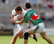 5 September 2004; Hugh Lynch, Kildare, in action against Mark Dowling, Mayo. Erin All-Ireland U21 Football Championship Semi-Final, Mayo v Kildare, Pearse Stadium, Galway. Picture credit; David Maher / SPORTSFILE