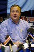 6 September 2004; Outgoing Dublin manager Tommy Lyons speaking at a press conference in Parnell Park, Dublin. Picture credit; Ray McManus / SPORTSFILE