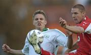 7 September 2004; Liam Doyle, Republic of Ireland U21, in action against Phillippe Senderos, Switzerland U21. European U21 Championship Qualifier, Switzerland U21 v Republic of Ireland U21, Stadium Neufeld, Bern, Switzerland. Picture credit; Brian Lawless / SPORTSFILE