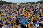 29 September 2013; Clare supporters including Matthew Coughlan, aged 5, from Doora Barefield, left, and Abby McNamara, aged 9, from Coolmeen, during the homecoming celebrations of the All-Ireland Senior Hurling Champions. Tim Smythe Park, Ennis, Co. Clare. Picture credit: Diarmuid Greene / SPORTSFILE