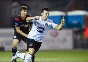30 September 2013; Richie Towell, Dundalk, celebrates after scoring his side's second goal. Airtricity League Premier Division, Dundalk v Derry City, Oriel Park, Dundalk, Co. Louth. Photo by Sportsfile
