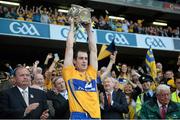 28 September 2013; Clare captain Patrick Donnellan lifts the Liam MacCarthy Cup. GAA Hurling All-Ireland Senior Championship Final Replay, Cork v Clare, Croke Park, Dublin. Picture credit: Ray McManus / SPORTSFILE