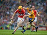28 September 2013; Cathal Naughton, Cork, in action against Patrick Donnellan, Clare. GAA Hurling All-Ireland Senior Championship Final Replay, Cork v Clare, Croke Park, Dublin. Picture credit: Ray McManus / SPORTSFILE