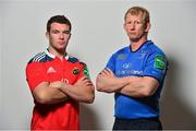 1 October 2013; At the launch of the 2013/14 European Rugby Cup are Munster captain Peter O'Mahony, left, and Leinster captain Leo Cullen. Rugby launch, Dublin. Picture credit: Barry Cregg / SPORTSFILE