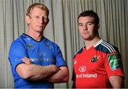 1 October 2013; At the launch of the 2013/14 European Rugby Cup are Leinster captain Leo Cullen, left, and Munster captain Peter O'Mahony. Rugby launch, Dublin. Picture credit: Barry Cregg / SPORTSFILE