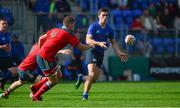 28 September 2013; Conor O'Brien, Leinster, in action against Sean O'Leary, Munster. Under 18 Club Interprovincial, Leinster v Munster, Donnybrook Stadium, Donnybrook, Dublin. Picture credit: Barry Cregg / SPORTSFILE