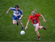 29 September 2013; Briege Corkery, Cork, in action against Cora Courtney, Monaghan. TG4 All-Ireland Ladies Football Senior Championship Final, Cork v Monaghan, Croke Park, Dublin. Picture credit: Ray McManus / SPORTSFILE