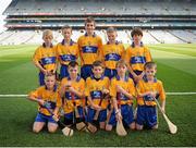 28 September 2013; The Clare boys team, back row, left to right, Rory Deegan, Cullahill PS, Cullahill, Co. Laois, Niall Walsh, Holy Family Senior School, Ennis, Co. Clare, Conor Hoban, Dunnamaggin NS, Dunnamaggin, Co. Kilkenny, Fionn Devlin, Edendork P.S, Coalisland Road, Dungannon, Co. Tyrone, Fionn O'Brien, Knockanean N.S., Knockanean, Ennis, Co. Clare, front row, left to right, Adam Kelly, St. Francis BNS, Clara, Co. Offaly, Michael Cullen, St. Anne's NS, Rathangan, Duncormick, Co. Wexford, David Lee, Clarenbridge NS, Clarenbridge, Co. Galway, Eimh’n î Dálaigh, Gaelscoil Mh’ch’l C’os—g, Inis, An Clár, Adam Clare, Clogherinkoe NS, Broadford, Co. Kildare. INTO/RESPECT Exhibition GoGames during the GAA Hurling All-Ireland Senior Championship Final Replay between Cork and Clare, Croke Park, Dublin. Picture credit: Daire Brennan / SPORTSFILE