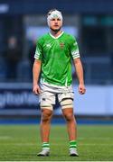12 February 2025; Charlie Kennedy of Gonzaga College during the Bank of Ireland Leinster Rugby Boys Schools Senior Cup second round match between Cistercian College Roscrea and Gonzaga College at Energia Park in Dublin. Photo by Shauna Clinton/Sportsfile