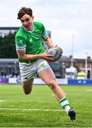 12 February 2025; James O'Dwyer of Gonzaga College during the Bank of Ireland Leinster Rugby Boys Schools Senior Cup second round match between Cistercian College Roscrea and Gonzaga College at Energia Park in Dublin. Photo by Shauna Clinton/Sportsfile
