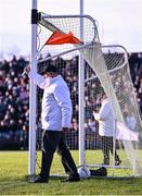 2 February 2025; Umpire Martin Sheridan waves the orange flag, after a two-point score, during the Allianz Football League Division 1 match between Mayo and Galway at Hastings Insurance MacHale Park in Castlebar, Mayo. Photo by Piaras Ó Mídheach/Sportsfile