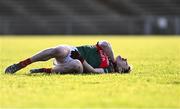 2 February 2025; Diarmuid O'Connor of Mayo awaits medical attention for an injury during the Allianz Football League Division 1 match between Mayo and Galway at Hastings Insurance MacHale Park in Castlebar, Mayo. Photo by Piaras Ó Mídheach/Sportsfile