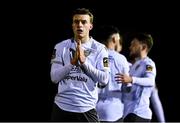 14 February 2025; James Crawford of Wexford celebrates after scoring his side's first goal during the SSE Airtricity Men's First Division match between UCD and Wexford at UCD Bowl in Belfield, Dublin. Photo by Tyler Miller/Sportsfile