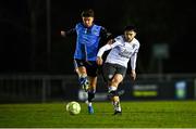 14 February 2025; Jack Larkin of Wexford in action against Ronan Finn of UCD during the SSE Airtricity Men's First Division match between UCD and Wexford at UCD Bowl in Belfield, Dublin. Photo by Tyler Miller/Sportsfile