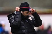 14 February 2025; Derry City manager Tiernan Lynch during the SSE Airtricity Men's Premier Division match between Shelbourne and Derry City at Tolka Park in Dublin. Photo by Stephen McCarthy/Sportsfile