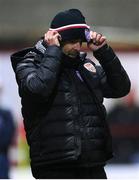14 February 2025; Derry City manager Tiernan Lynch during the SSE Airtricity Men's Premier Division match between Shelbourne and Derry City at Tolka Park in Dublin. Photo by Stephen McCarthy/Sportsfile