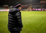 14 February 2025; Derry City manager Tiernan Lynch during the SSE Airtricity Men's Premier Division match between Shelbourne and Derry City at Tolka Park in Dublin. Photo by Stephen McCarthy/Sportsfile
